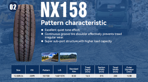 Pneus de camion NEXXUS NX158 12.00R24 de haute qualité, pneus radiaux tout acier, usage intensif, pneus commerciaux TBR à prix compétitif d'usine - Product Image 2