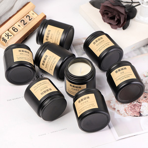 Bougies parfumées en verre <span class=keywords><strong>noir</strong></span> de luxe avec couvercles en métal de marque privée <span class=keywords><strong>et</strong></span> cire de soja pour la maison, aromathérapie <span class=keywords><strong>et</strong></span> cadeaux Vente en gros - Product Image 3