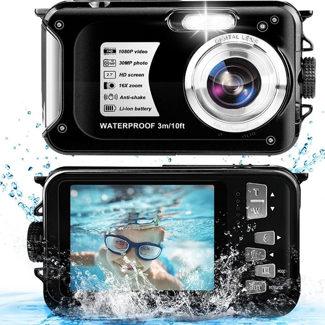 Cross Border 48MP Waterproof Shockproof Kids Digital Camera 4k Underwater Imaging Snorkeling CMOS Sensor SD Card Rechargeable