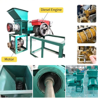 Chinese fabriek kleine palmolie-extractiemachine 300-500kg/u schroefpalmoliepers met dubbele aandrijving 4KW motor / 8PK dieselmotor