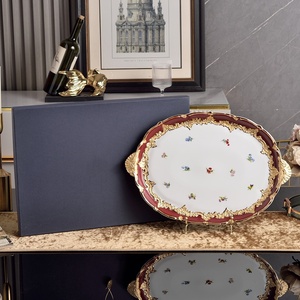 Luxury European 8+10 Inches <b>Ceramic</b> <b>Plate</b> Dish Set Small and Large Home Use Eco-Friendly for Party Occasions - Product Image 2