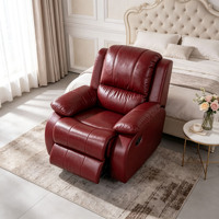 Fauteuil inclinable manuel en cuir PU de style européen, fauteuil inclinable individuel pour la maison, le salon ou le bureau.