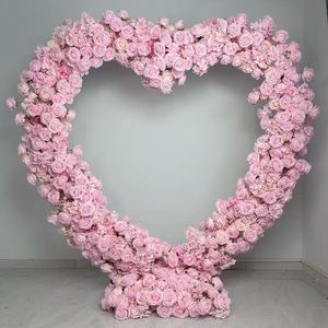 <span class=keywords><strong>Arco</strong></span> di Fiori Artificiali a Forma di Cuore Rosso, Rosa e Bianco 2M*2M per Decorazione Sfondo Matrimonio e Proposte di Matrimonio - Product Image 4