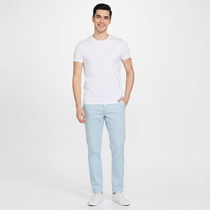 Latest Summer Street Style Men's T-Shirt 100% Cotton Regular Fit Short Sleeve Light <b>Weight</b> Nonwoven Solid Breathable O-Neck - Product Image 1