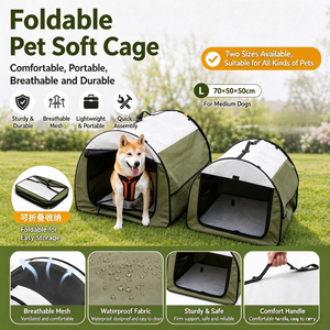 Cage à chien portable pour le camping et les voyages, une cage à parois souples qui se plie pour le rangement - Product Image 4