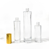 Flacon en verre transparent rond vide rechargeable 30ml 50ml 100ml pour épices, emballage d'huile essentielle, flacon de parfum en verre