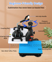 Presse à chaud plate compacte 10x12 pouces pour sublimation, idéale pour les petites entreprises, la personnalisation de T-shirts, sacs fourre-tout, tissus et artisanat