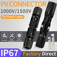 Connecteur solaire 1000V 1500V DC 30A pour câble PV CE IP67 2,5/4/6mm² pour panneaux solaires et systèmes photovoltaïques, kit d'outils mâle et femelle