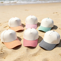 Casquette de baseball à pois et blocs de couleur, imprimée à rayures, unie et ajustable, pour homme et femme, idéale pour l'été
