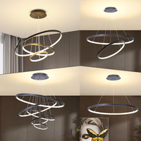 Lustre LED circulaire moderne à intensité variable 3-CCT, suspension de luxe pour salon, salle à manger, îlot de cuisine