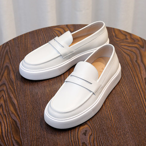 Mocassini retrò con suola spessa <span class=keywords><strong>da</strong></span> <span class=keywords><strong>uomo</strong></span>, <span class=keywords><strong>scarpe</strong></span> <span class=keywords><strong>da</strong></span> passeggio alla moda, in vera pelle morbida, antiscivolo - Product Image 2