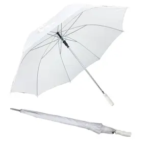 Factory White Elegant Rainproof Auto Open Wedding Golf Umbrella