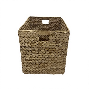 Natural Woven Water Hyacinth Eco-Friendly Multifunction Storage <b>Basket</b> Handmade <b>Rectangular</b> Tray for Modern Rustic Kitchen Home - Product Image 1