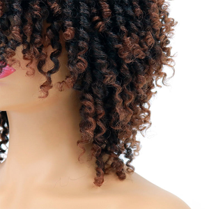 Vente en gros de haute qualité <span class=keywords><strong>court</strong></span> Faux Locs Afro Twist Curls perruque de cheveux synthétiques Bouncy <span class=keywords><strong>Dread</strong></span> perruques de cheveux pour les femmes noires - Product Image 2