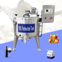 Machine de pasteurisation UHT compacte 100L 200L pour œufs, lait, produits laitiers, vin, bière, jus, avec réservoir de refroidissement