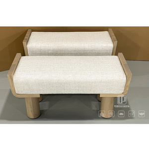 Premium Quality <b>Office</b> Building Living Room <b>Stool</b> Rectangle Solid Wood <b>Stools</b> Ottomans With White Cushion Living Room <b>Stool</b> - Product Image 5