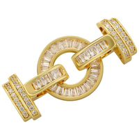 Haute qualité Double rangée Bracelet serrure fermoir perles coloré Zircons cubiques Clip sur collier fermoirs pour la fabrication de bijoux