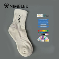 Chaussettes de sport athlétiques personnalisées pour hommes, pour le tennis et le basketball, avec logo de marque tricoté sur mesure, pour la course à pied, le basketball et le tennis