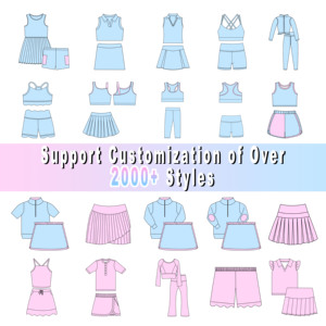 Nouveauté : Ensemble de vêtements de sport pour filles, en nylon et élasthanne, avec jupe de <span class=keywords><strong>tennis</strong></span>, vêtements de sport pour enfants, vêtements de sport pour enfants - Product Image 3