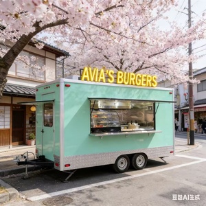 Mobil Mutfak Treyleri Derin Fritöz, Fast Food, Şekerleme, Dondurma, Sosisli Sandviç, Atıştırmalık Yiyecekler, Cipsler için Galvanizli Paslanmaz - Product Image 1