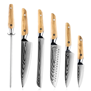 Grandsharp 67 lớp Damascus thép nhà bếp đầu bếp dao đặt cao cấp đầu bếp nhà bếp dao bánh mì tiện ích gọt dao đặt gỗ ô liu - Product Image 2