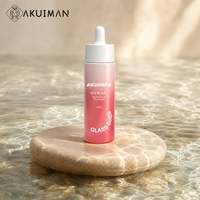 Flacon compte-gouttes en verre pour sérum rose dégradé de luxe 60 ml, contenant cosmétique avec boîte extérieure en papier