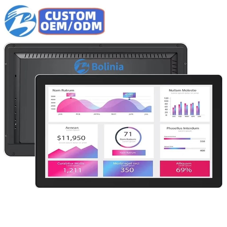 Industrial 21.5/22/21 Inch Capacitive Touch Screen Panel PC Computer IP65 Waterproof Fanless Aluminum in Stock