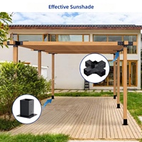 Support d'angle de pergola robuste et haute capacité, noir, thermolaqué, fabrication en tôle durable, produit résistant aux intempéries
