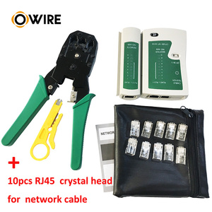 10 pièces/ensemble multifonction LAN testeur <span class=keywords><strong>RJ45</strong></span> <span class=keywords><strong>pince</strong></span> à sertir Portable LAN réseau Kit d'outils de réparation testeur de câble <span class=keywords><strong>pince</strong></span> à sertir Owire - Product Image 2