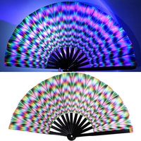 Abanico Plegable de Bambú con Luces LED Personalizadas de Animales y Música para Promoción de Fiestas