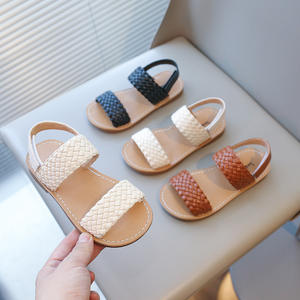 Sandales tricotées pour filles 2026, noires, beiges et marron, pour l'été - Product Image 1