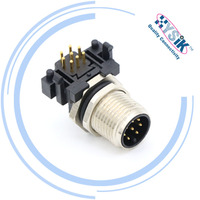 Conector de PCB con Codificación A/D/X M12, Blindado, Impermeable IP67, 3, 4, 5, 6, 8 Pines, Montaje en Panel, para Sensor Industrial