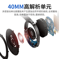 Casque filaire supra-auriculaire avec microphone, contrôle du volume intégré, double prise audio 3,5 mm, suppression du bruit ENC, étanche IPX7, cordon de 2 m pour