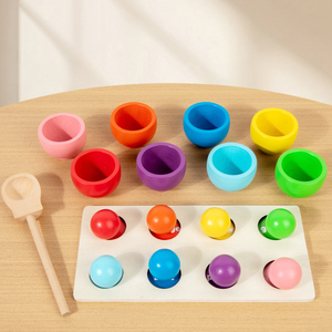 Jouets éducatifs Montessori tendance : Nouvelle tasse de classification des couleurs en bois, pour les tout-petits de 3 ans et plus – Apprentissage ludique et stylé - Product Image 3