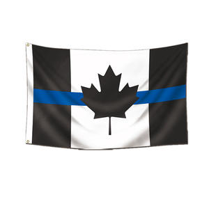 Meilleur prix polyester 3x5ft drapeaux nationaux de tous les pays Canada mince ligne bleue drapeau Canada drapeau en détresse - Product Image 2