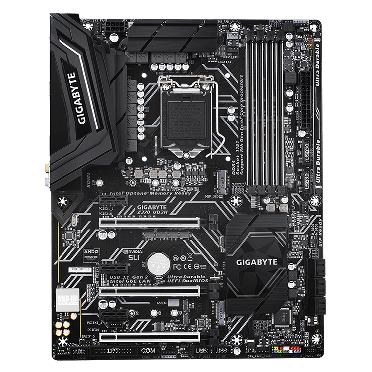 GIGABYTE Z370 UD3H 中古マザーボード、SLI/CrossFire対応、Z370チップ