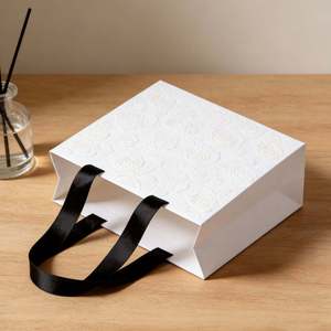 Custom Logo Kraft Paper Shopping Bags with Handles Eco-Friendly Durable for Retail Grocery <b>Takeaway</b> - Product Image 4