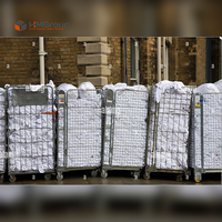 Chariot de blanchisserie industriel pliable en treillis métallique galvanisé sur mesure avec roues