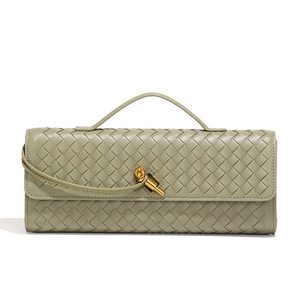 Sac à main tissé coloré pour femmes, sac à bandoulière décontracté imperméable avec fermeture éclair, sac de soirée pour mariage et banquet - Product Image 2