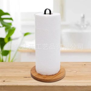 Acacia Wood Tissue Holder Solid Wood Desktop <b>Kitchen</b> Storage Rack For <b>Paper</b> Towel And Cling Film - Product Image 1