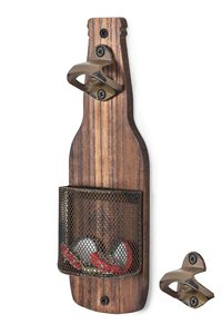 Décapsuleur et tire-bouchon mural en bois vintage, décor de bar, cadeau pour collectionneur de capsules, pour hommes amateurs de bière - Product Image 4