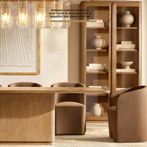 Bộ bàn ăn hình chữ nhật bằng gỗ nguyên khối, phong cách hiện đại tối giản, cao cấp dành cho nhà ở, văn phòng, căn hộ, khách sạn - Product Image 2