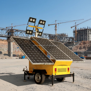 Tour d'éclairage solaire mobile haute performance 4*100W, étanche IP65, mât télescopique de 7m pour extérieur - Product Image 4