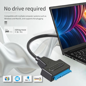 <span class=keywords><strong>SATA</strong></span> <span class=keywords><strong>to</strong></span> USB 3.0/2.0 어댑터 케이블 2.5 인치 SSD 및 HDD 데이터 외부 전송 전원 공급 장치 플러그 앤 플레이 지원 고품질 - Product Image 2
