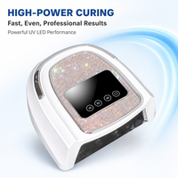 Lampe à ongles UV LED personnalisée OEM ODM, haute puissance, séchage rapide, résultats professionnels uniformes, panneau en cristal de strass, 3 réglages de minuterie