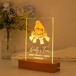 맞춤형 아크릴 LED 무드등, 아버지의 날 선물, 고급 소형 수면등 - Product Image 1