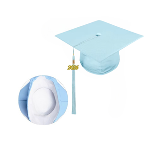 قبعة تخرج للكبار من البوليستر غير اللامع الأرجواني عالي الجودة مع ملحق زي مدرسي شرابة - Product Image 2