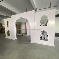 Perlengkapan Pernikahan Gaya India, Stand Backdrop Akrilik Putih, Bingkai Bunga PVC untuk Dekorasi Panggung Pernikahan
