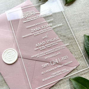 Hồi giáo thư pháp hồi giáo 1mm hoặc 2mm Acrylic hoặc 0.5mm PVC mời cá nhân biểu tượng tùy chỉnh lời mời đám cưới với phong bì - Product Image 4