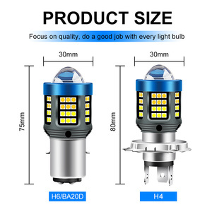 KEBOSIED Nuevo faro LED para motocicleta H4 BA20D P15D blanco y <span class=keywords><strong>amarillo</strong></span> lente de faro súper brillante de dos colores - Product Image 4